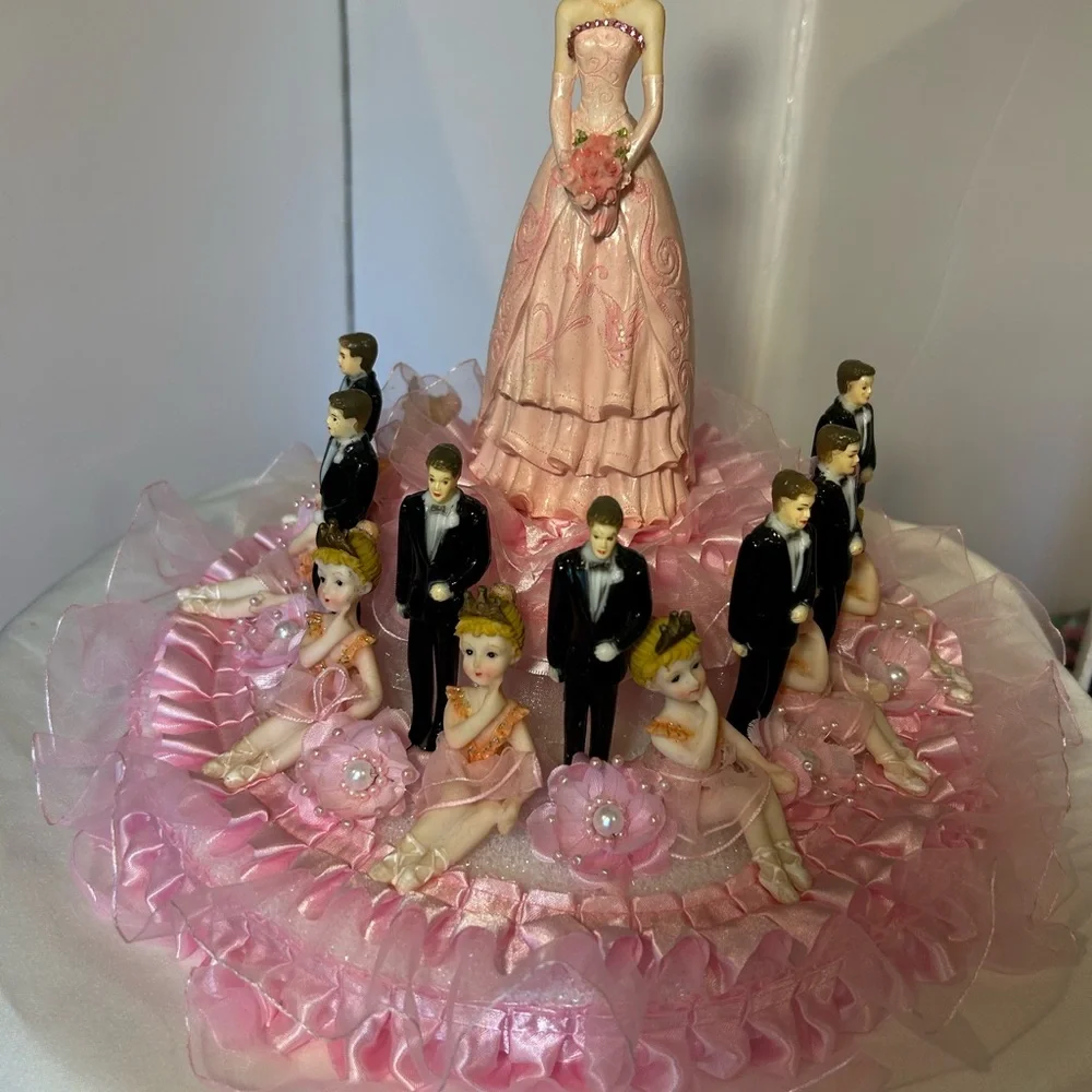 Elegant Pink sweet 16 or 15 Cake Topper or